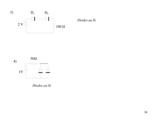 38
Diodes au Si
3)
2 V
D1 D2
100 
4)
1V
50
Diodes au Si
 