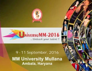 9 - 11 September, 2016
MM University Mullana
Ambala, Haryana
 