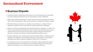 Canada Country Analysis for INT-113 | PPTX