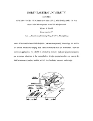 Reconfigurable RF MEMS Bandpass Filter | PDF