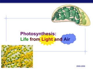 Photosynthesis:
             Life from Light and Air




AP Biology                             2008-2009
 