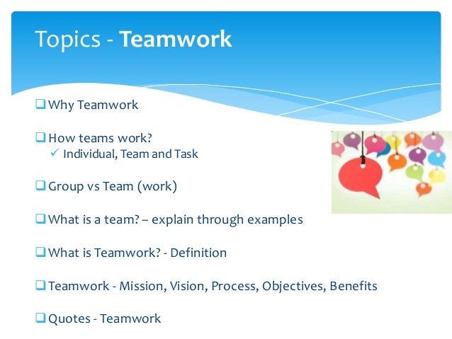 working in a team example