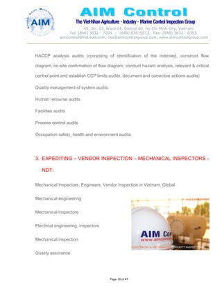 AIM BROCHURE & INSPECTION SURVEY ACTIVITIES DETAILS | PDF