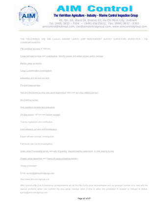 AIM BROCHURE & INSPECTION SURVEY ACTIVITIES DETAILS | PDF