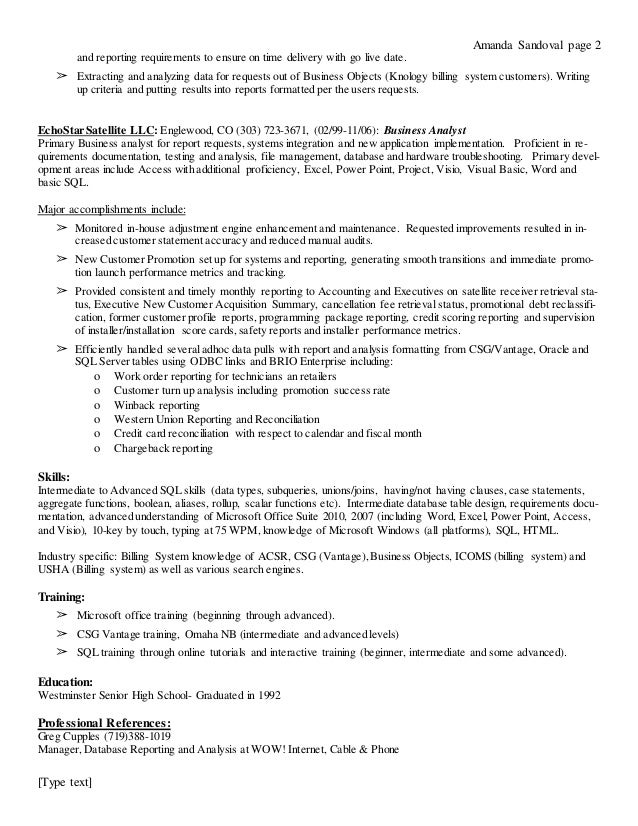 requirements for resumes