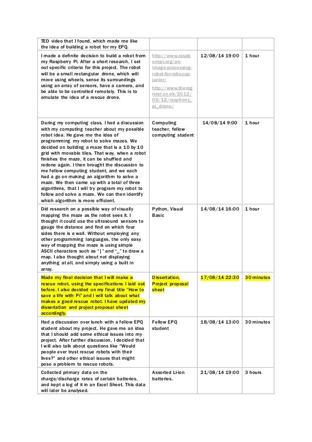 epq essay plan template