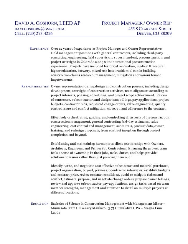 construction owner resumes barca fontanacountryinn com construction owner resumes