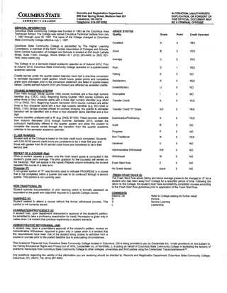 Columbia State Transcript Example Columbus State Transcript | PDF