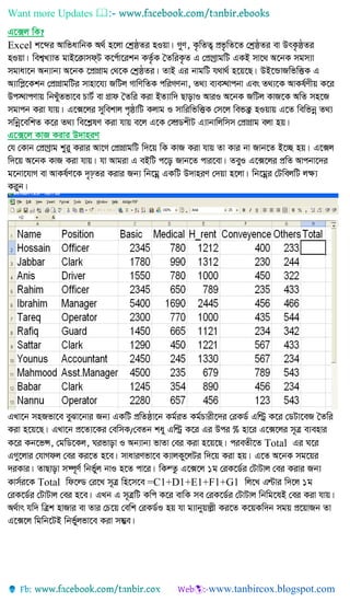 ms excel bengali complete tutorial with image