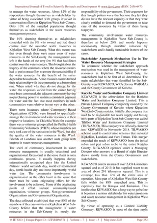 Stakeholder Participation in Water Resource Management Drop of Life | PDF