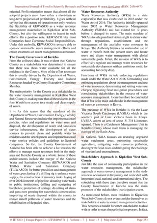 Stakeholder Participation in Water Resource Management Drop of Life | PDF