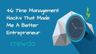 46 Time Management
Hacks That Made
Me A Better
Entrepreneur
 