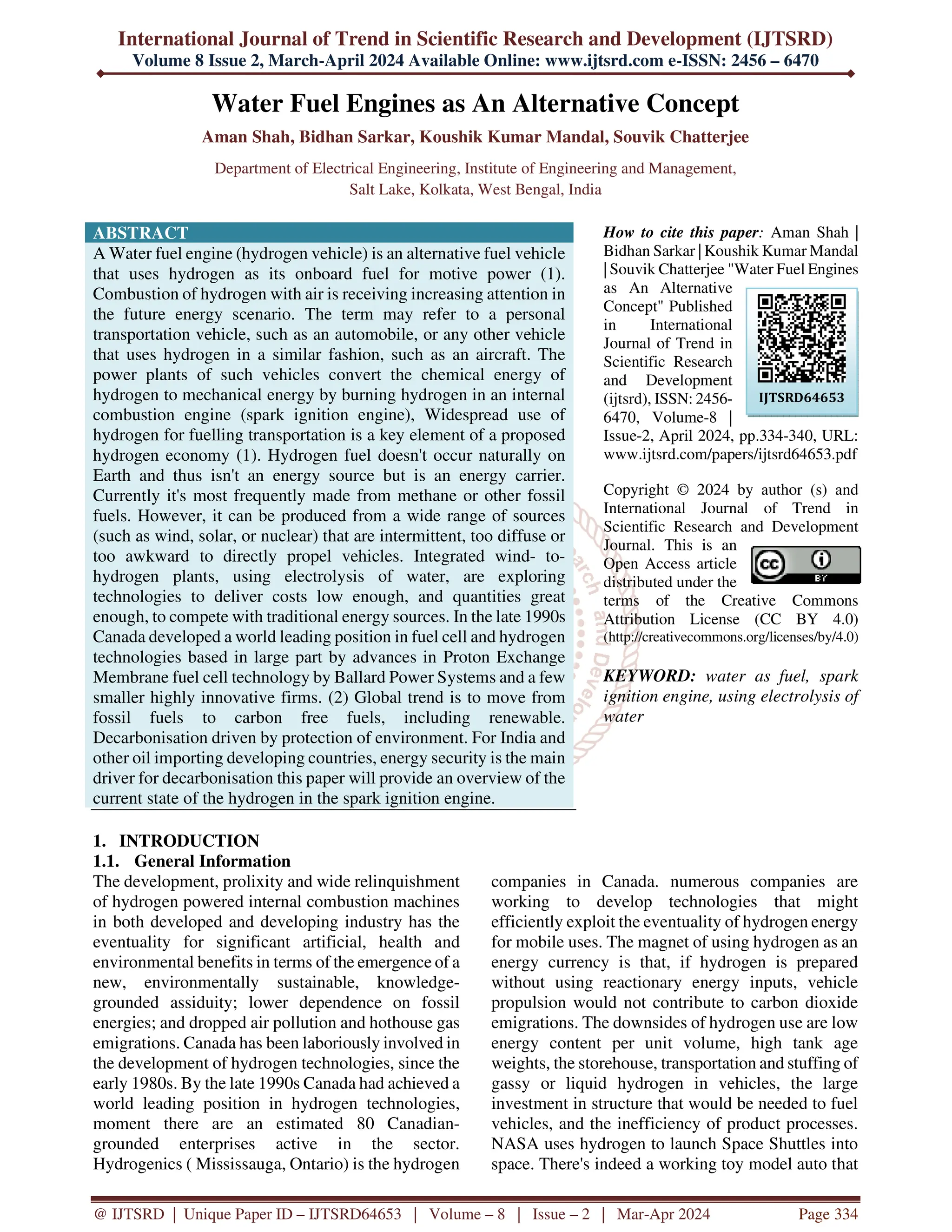 Water Fuel Engines as An Alternative Concept | PDF