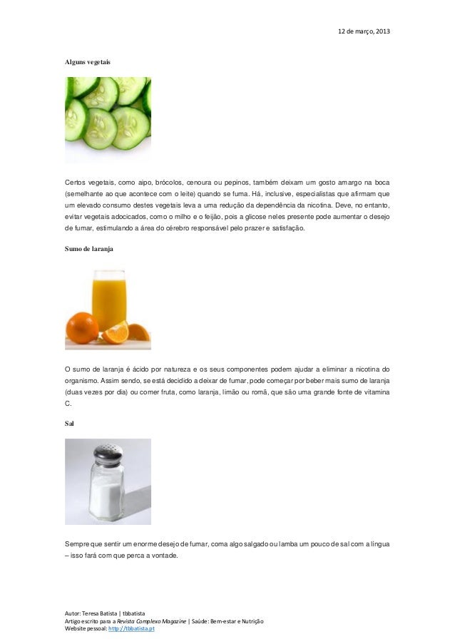 Que sintomas como deixou de fumar