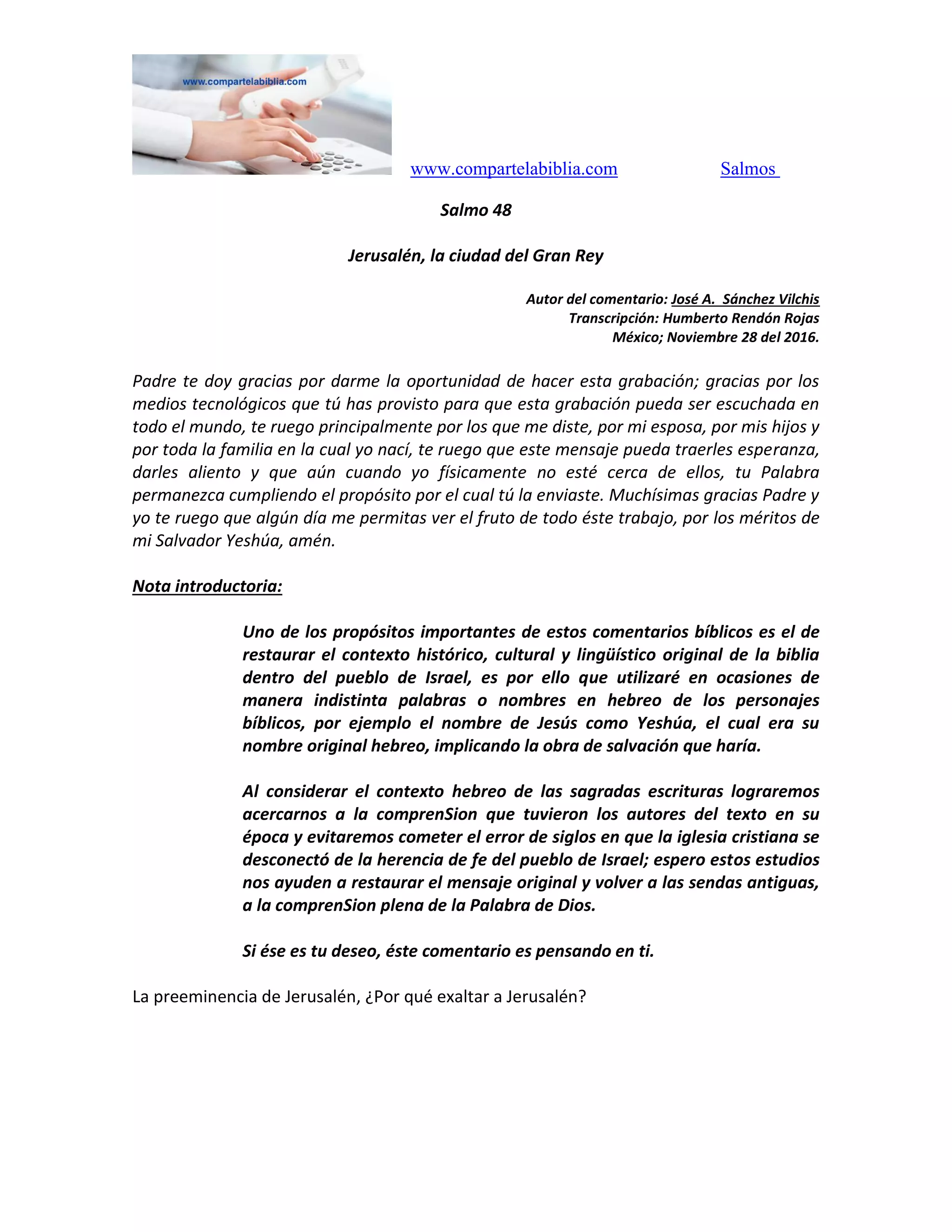 47. salmo 48 jerusalén, la ciudad del gran rey | PDF