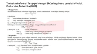 Tambahan Referensi: Tahap perhitungan ERC sebagaimana penelitian Vivaldi,
Khairunnisa, Mahardika (2017)
 