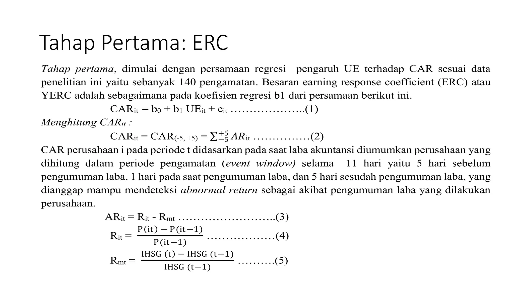 How To Write Erc Example 47.1 menghitung erc earning response coefficient (erc) | PPT
