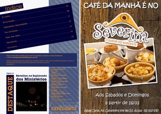 .......06
                                                                                                                     ..........  ............
                                                                                                        ............
                                                                                          ............
                                                                  ......................                                                    ..........0
                                                                                                                                                           8
                                                     ............                                                 ..........    ............
                                       ........
                          ............                                                               ............
           ............
                       ..                                                                ............
É o bic
        ho                                                                ............                                                               ....11
                                                               ..........                                                              ............
                                                  ............                                                               ..........
                              ............
                                              ....                                                              ............
                 o........                                                                      ............
       mund                                                              ......................                                                   .......1
                                                                                                                                                               4
 Eu no                                                      ............                                                             .........
                                    alizad
                                           o....                                                                         ........
                      Person                                                                              ..   .........
          mento                                                                               .........
  Treina                                                            ........     .........                                                         ..........1
                                                                                                                                                                   6
                                                          .........                                                      ..........  ............
                                           ......
                      de...      .........                                                                ..............
           tivida                                                                           ............
   Pós-a                                                            .......... ............                                                    .........
                                                                                                                                                           .....18
                                                       ............                                                               ........
                                   ............
                                                     ..
                                                                                                                 ....   .........
                stilo..                                                                            .........
          com e                                                             ........   .........                                                       ......2
                                                                                                                                                                       2
    Viver                                                         .........                                                                ........
                                                      .......                                                                  .......
                                        .   .........                                                            ..   ........
                            .........                                                             ........
              porte                                                                   ........
     Passa                                                                .......
                                                           ...   ........
                                              ........
                ce..          ........
      A   conte



     Espaço reservado ao leitor para envio de sugestões, dúvidas e críticas através do
     e-mail: revistaposiatividade@yahoo.com.br

     Adoro a programação de shows que a revista divulga, pois além de sabermos aonde ir, ainda há
     informações dos mais variados assuntos por toda a revista!
     Fernanda V.


                                                                                                                 Jornalista Responsável
                                                                                                                 Mel Simões
                                                                                                                 Colunista
     Página 16                                                                                                   Acácio Tolentino
                          Réveillon na Esplanada                                                                 Colunista “Eu no mundo“
                                                                                                                 Rafael Ajuz

                          dos Ministérios                                                                        Colunista “Você na Moda”
                                                                                                                 Equipe Finíssimo
                                                                                                                 Colunista “Viver com Estilo”
                                                                                                                 Sandra Tumelero
                                                                                                                 Colunista “É o Bicho”
                                                                                                                 Ricardo Antônio
                                                                                                                 Colaboraram nesta edição:
                                                                                                                 Élcio Vieira
                                                                                                                 Fotografia
                                                                                                                 Equipe POSIATIVIDADE
                                                                                                                 Projeto Gráfico e Diagramação
                                                                                                                 Azê Marketing
                                                                                                                 Contato Comercial
                                                                                                                 (61) 9261-2778
                                                                                                                 revistaposiatividade@yahoo.com.br
                                                                                                                 www.posiatividade.com.br
                                                                                                                  A Revista POSIATIVIDADE não se responsabiliza pelos
                                                                                                                  anúncios veiculados, como também não se responsabiliza
                                                                                                                  pelas matérias publicadas, que são de responsabilidade
                                                                                                                  de seus autores.
 