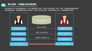 核心优势：大数据订单分配系统
• 团队有腾讯千亿订单系统搭建经验，在日订单数超过1000时，通过对订单的位置、时间、类型、宠物品种等维度匹配给
最合适的宠物师，缩短宠物师花在路上的成本，提升平均订单arp值，保证宠物师收入过万，是常规宠物店两倍。
爪爪订单系统
交通时间4小时
单次工作时间2小时
订单arp值60元
月收入7000
交通时间2小时
单次工作时间1.5小
时
订单arp值100元
月收入14000
最优订单路径
多重订单组合适配
挖掘用户高质量订单
 