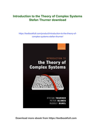 Introduction to the Theory of Complex Systems Stefan Thurner | PDF