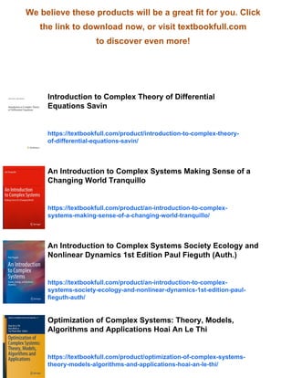 Introduction to the Theory of Complex Systems Stefan Thurner | PDF
