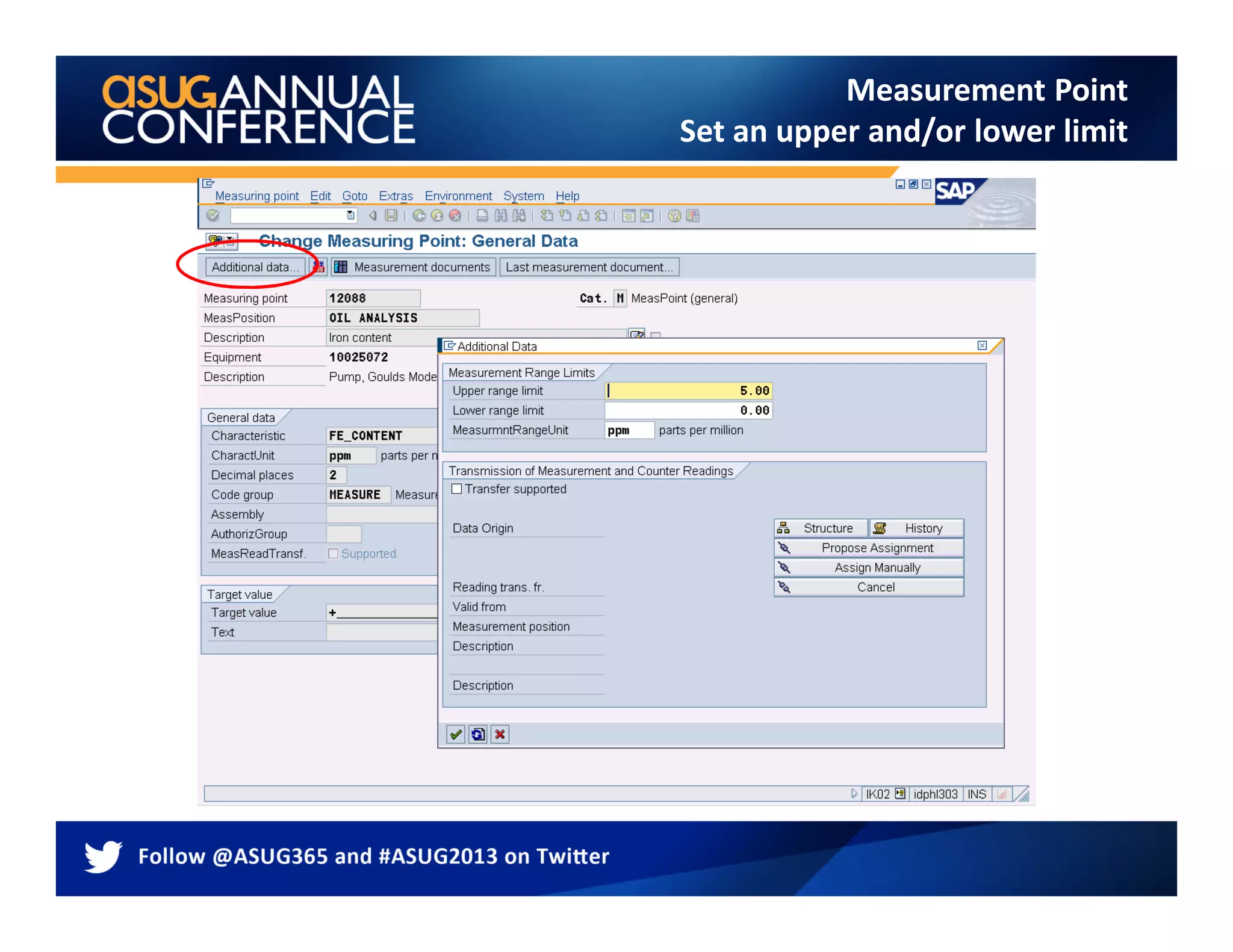 Measurement Point
Set an upper and/or lower limit
 
