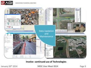 January 20th 2014 Page 9NRSC User Meet 2014
Involve continued use of Technologies
Data Updation
and
Maintenance
 