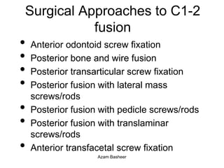 Upper C-spine Fractures Azam Basheer | PPTX