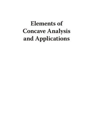 Elements of concave analysis and applications Prem K. Kythe | PDF