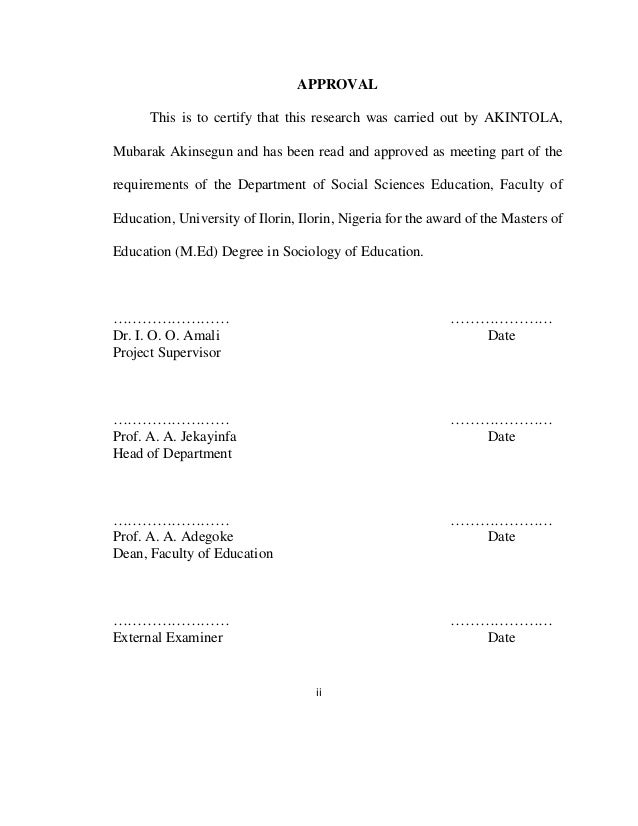 Master thesis in sociology