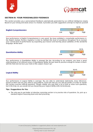 My AMCAT Test report September-2016 | PDF | Resume Writing and Advice ...