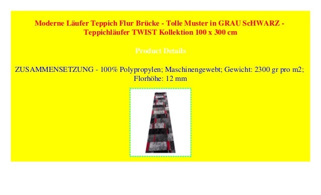 Moderne Laufer Teppich Flur Brucke Tolle Muster In Grau Schwarz
