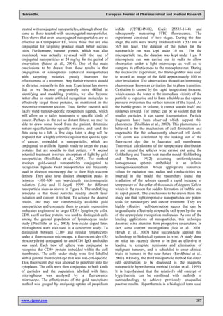 NANOTECHNOLOGY FOR CANCER THERAPY RECENT DEVELOPMENTS | PDF