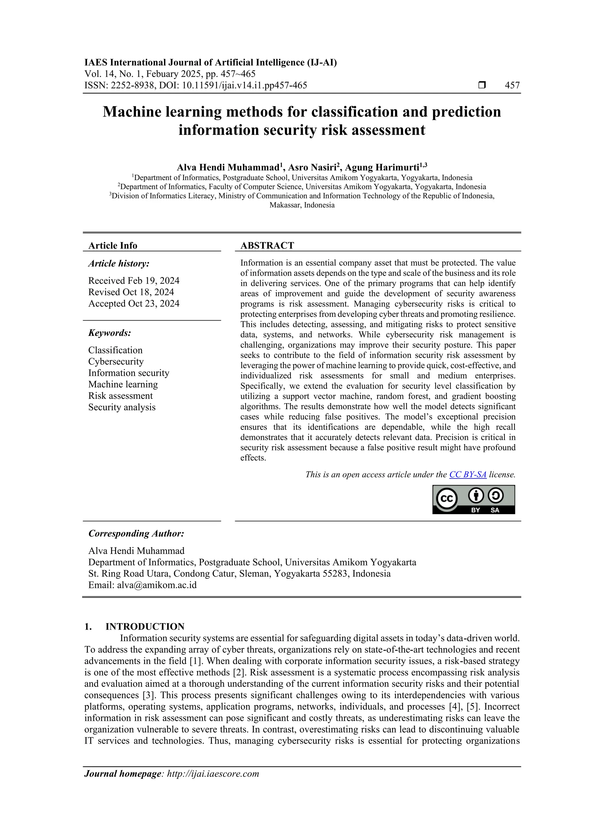 Machine learning methods for classification and prediction information ...
