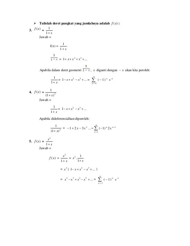 Contoh Soal Barisan Konvergen Dan Divergen - Deret Pangkat Matematika