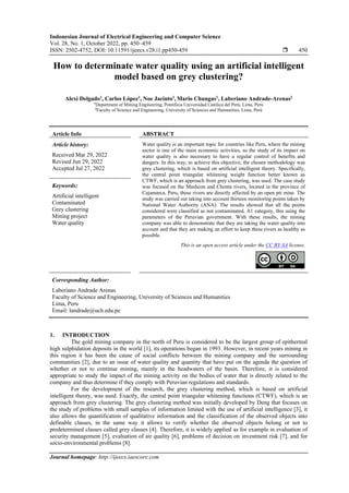 How to determinate water quality using an artificial intelligent model ...