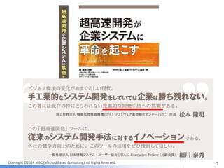 Copyright ©2014 MBC (Method Based Consulting) All Rights Reserved. 
3  