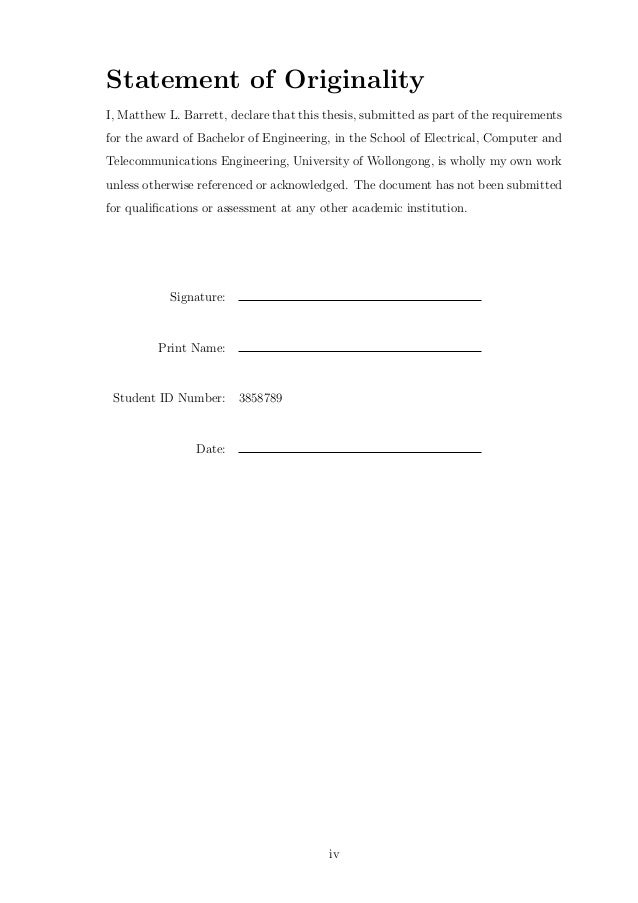 Dissertation statement of originality