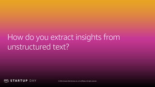 © 2020, Amazon Web Services, Inc. or its affiliates. All rights reserved.
How do you extract insights from
unstructured te...