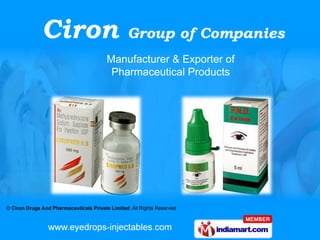 Manufacturer & Exporter of
 Pharmaceutical Products
 