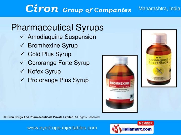 Pharmaceutical Syrups by Ciron Drugs And Pharmaceuticals Private Limi…