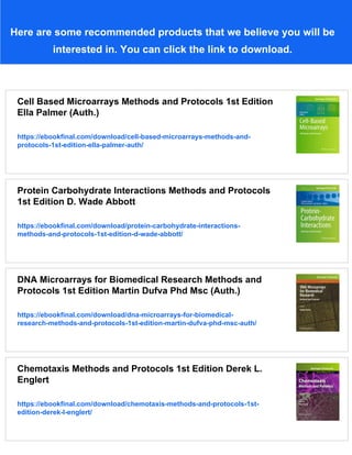 Carbohydrate Microarrays Methods and Protocols 1st Edition José L. De ...