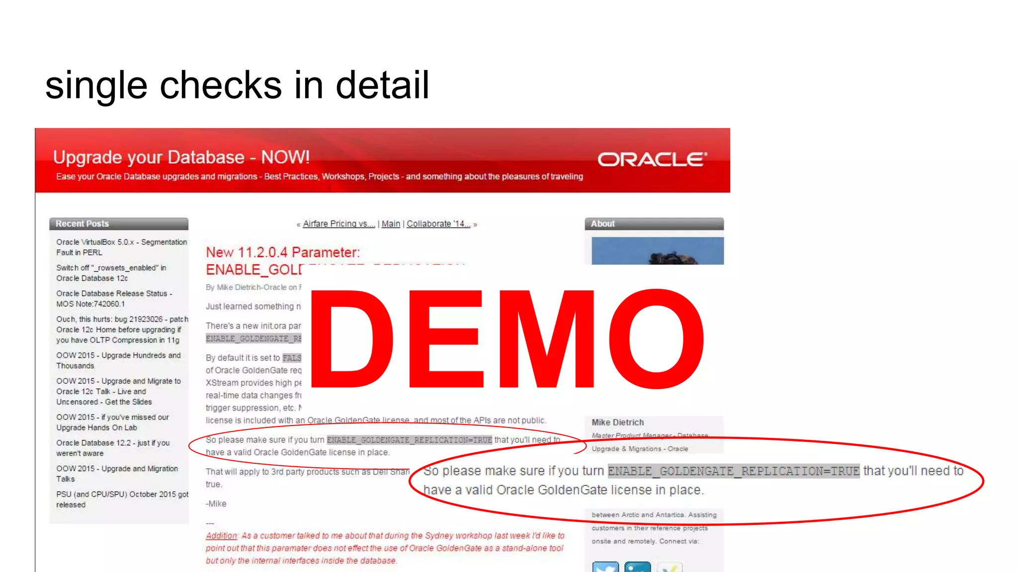 single checks in detail
DEMO
 