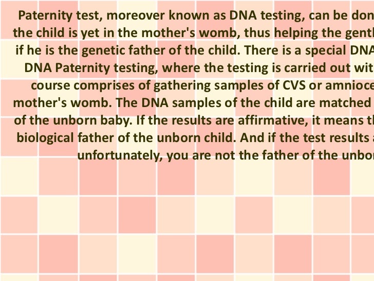 Paternity Test Before Birth