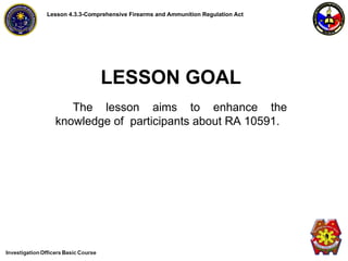 Reviewer on RA 10591 Firearms Law Presentation | PDF