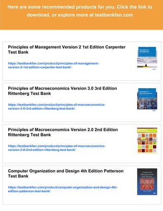 Principles of Management Version 1.1 1st Edition Carpenter Test Bank | PDF