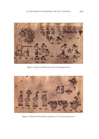 la ascendencia chichiMeca de los tenochca                       193




      Figura 3. Junto al árbol roto, Tira de la peregrinación




Figura 4. ritual sobre plantas espinosas, Tira de la peregrinación
 