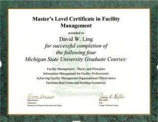 MSU Facility Management Certificate