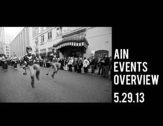 AIN
EVENTS
Overview
5.29.13
 