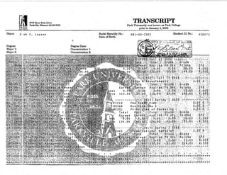 Transcript - Park University BS Degree | PDF